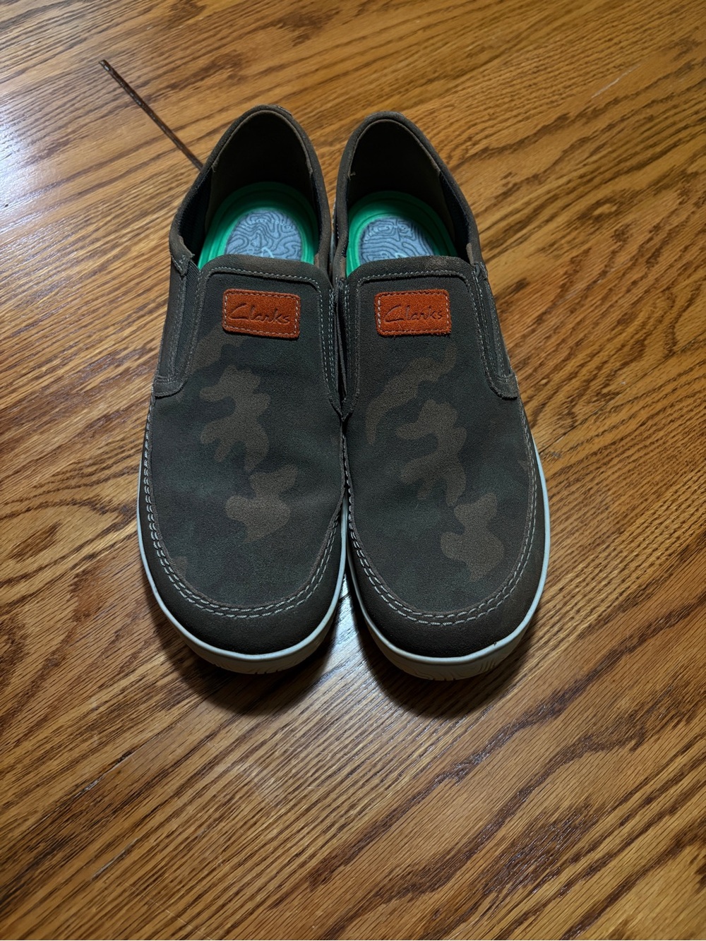 Clarks Men's Slip-On Loafers in Olive Green Camo